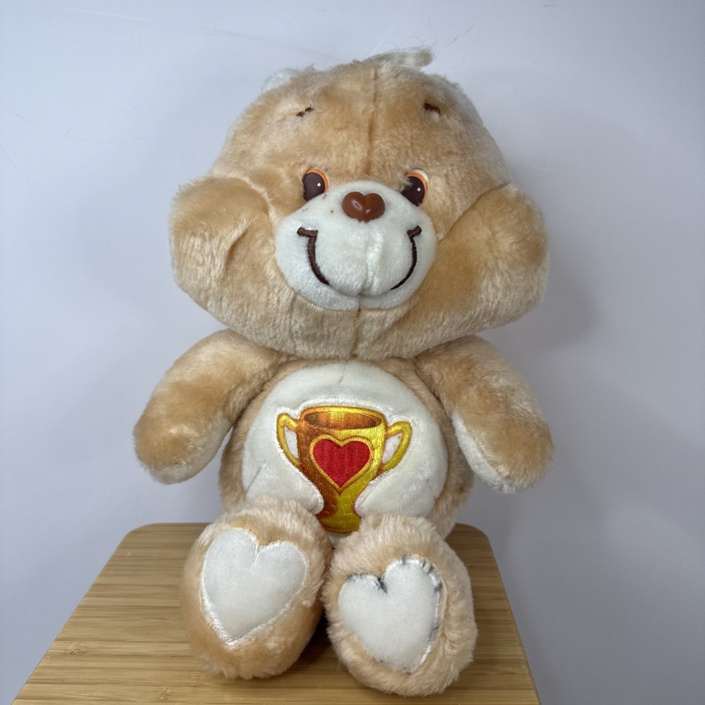 Vintage Kenner Care Bears 1983 Champ Bear Trophy Heart 13" Plush